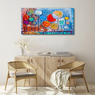 Obraz Canvas Kolorowe drzewa w wietrze