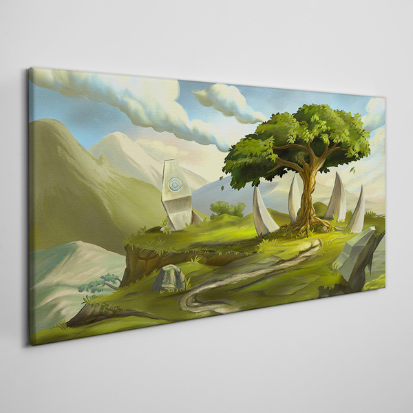 Obraz Canvas fantasy drzewo kamienie