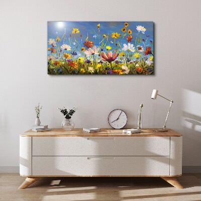 Obraz na Płótnie malarstwo kwiaty łąka