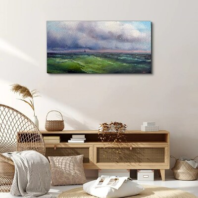Obraz Canvas Fale pod burzowym niebem