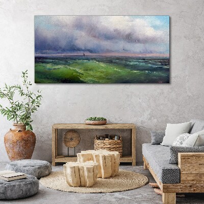 Obraz Canvas Fale pod burzowym niebem