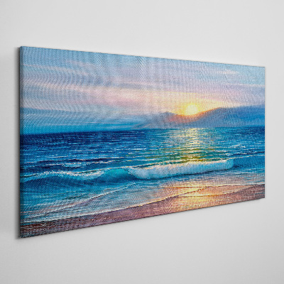 Obraz Canvas Zachód słońca nad spokojnym morzem
