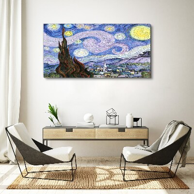 Obraz Canvas Gwiezdna noc nad miasteczkiem