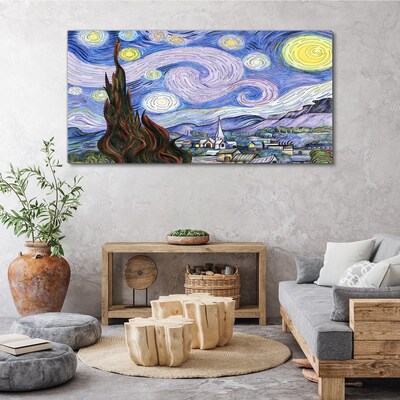 Obraz Canvas Gwiezdna noc nad miasteczkiem