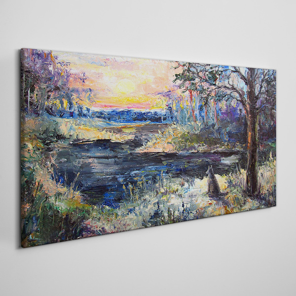Obraz Canvas Zachód słońca nad jeziorem