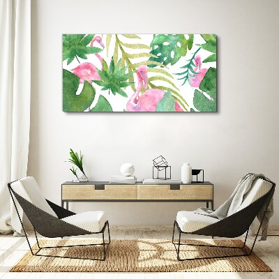 Obraz Canvas Radosne flamingi w tropikalnej dżungli