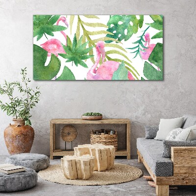 Obraz Canvas Radosne flamingi w tropikalnej dżungli