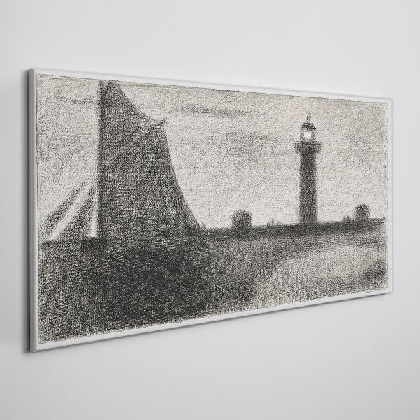 Obraz na Płótnie Latarnia morska w monochromatycznej scenerii