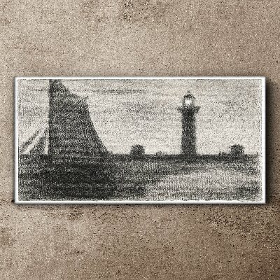 Obraz na Płótnie Latarnia morska w monochromatycznej scenerii