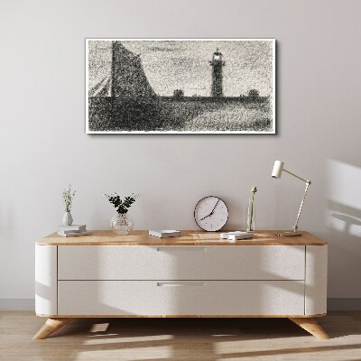 Obraz na Płótnie Latarnia morska w monochromatycznej scenerii