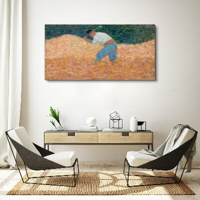 Obraz Canvas Pracujący rolnik na polu