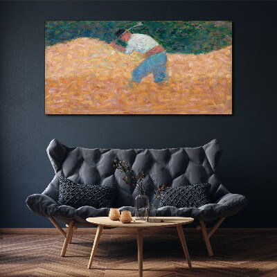 Obraz Canvas Pracujący rolnik na polu
