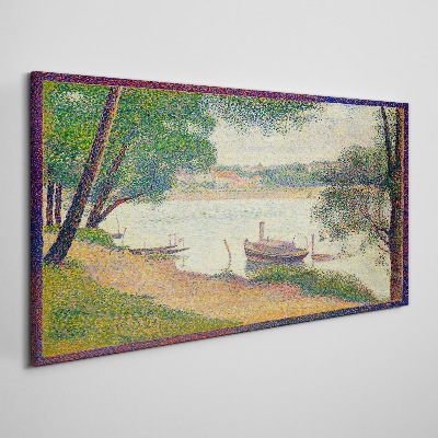 Obraz Canvas Rzeka krajobraz z a Seurat