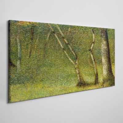 Obraz Canvas Zielony las w świetle słońca