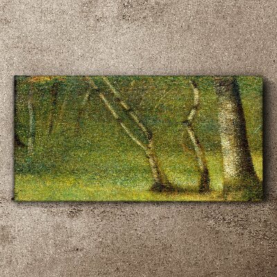 Obraz Canvas Zielony las w świetle słońca