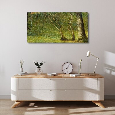 Obraz Canvas Zielony las w świetle słońca