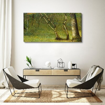 Obraz Canvas Zielony las w świetle słońca