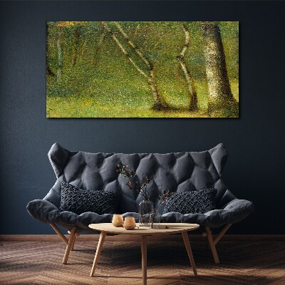 Obraz Canvas Zielony las w świetle słońca