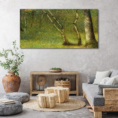 Obraz Canvas Zielony las w świetle słońca