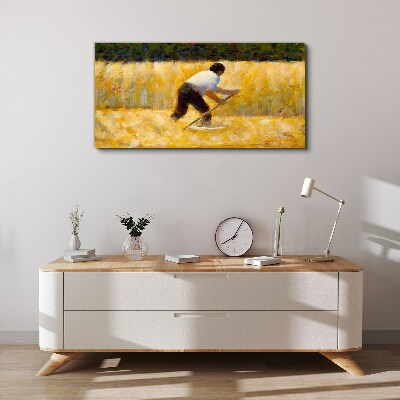 Obraz Canvas „Pracownik na polu zbożowym”