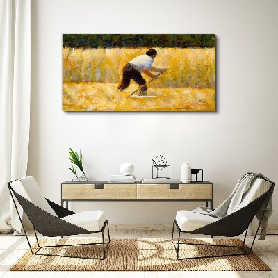 Obraz Canvas „Pracownik na polu zbożowym”