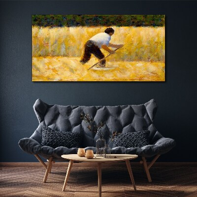 Obraz Canvas „Pracownik na polu zbożowym”