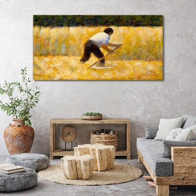 Obraz Canvas „Pracownik na polu zbożowym”