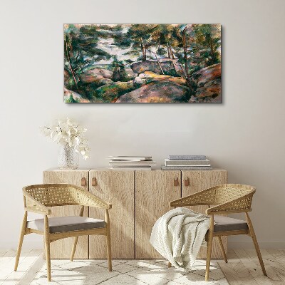 Obraz Canvas Skały w lesie Cézanne