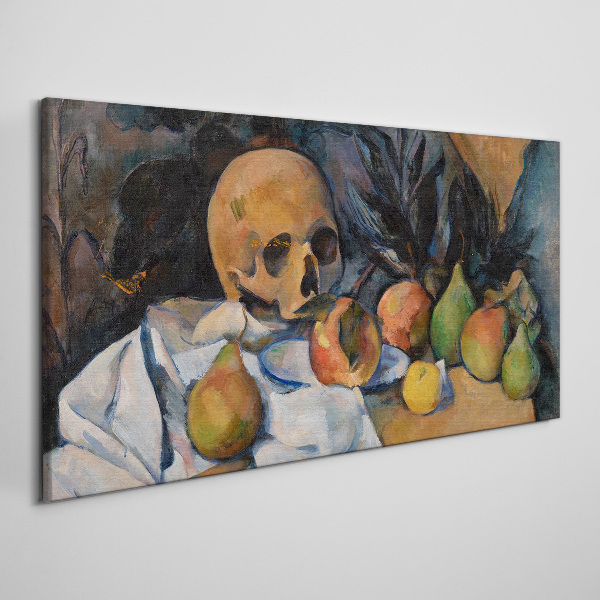 Obraz Canvas Martwa natura z czaszką i owocami