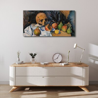 Obraz Canvas Martwa natura z czaszką i owocami