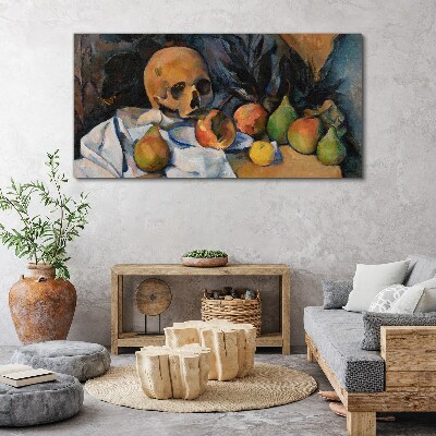 Obraz Canvas Martwa natura z czaszką i owocami