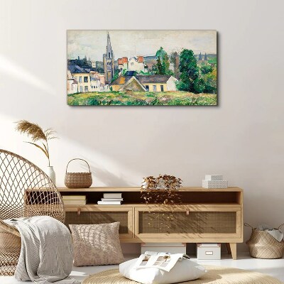Obraz Canvas Wiejski krajobraz z kościołem