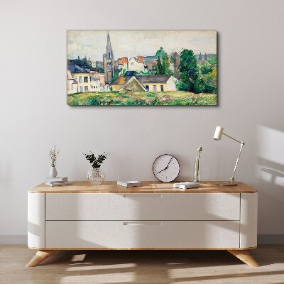 Obraz Canvas Wiejski krajobraz z kościołem