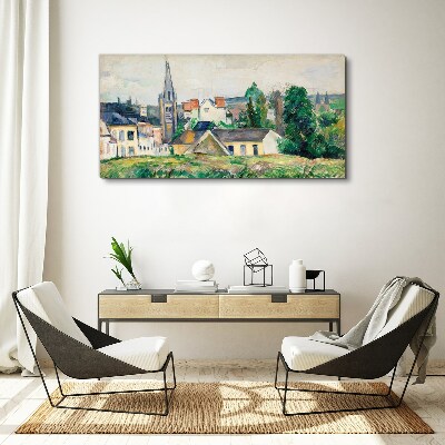 Obraz Canvas Wiejski krajobraz z kościołem