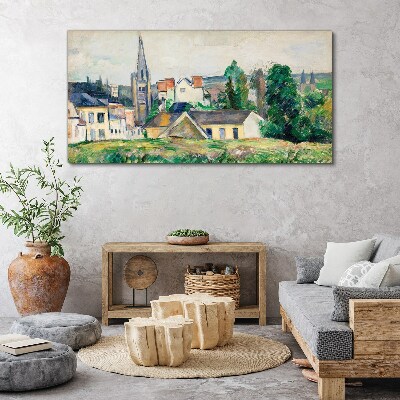 Obraz Canvas Wiejski krajobraz z kościołem