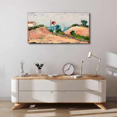 Obraz Canvas Pejzaż z czerwoną kulą