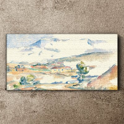 Obraz Canvas Krajobraz górski w pastelowych odcieniach