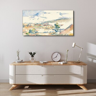 Obraz Canvas Krajobraz górski w pastelowych odcieniach