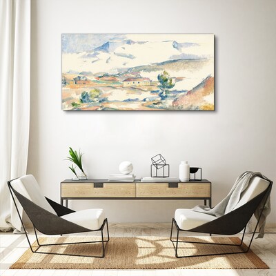 Obraz Canvas Krajobraz górski w pastelowych odcieniach