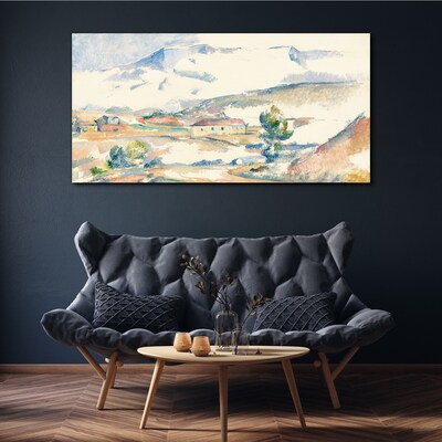 Obraz Canvas Krajobraz górski w pastelowych odcieniach