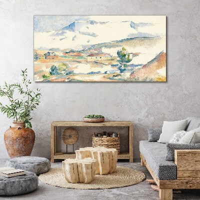 Obraz Canvas Krajobraz górski w pastelowych odcieniach