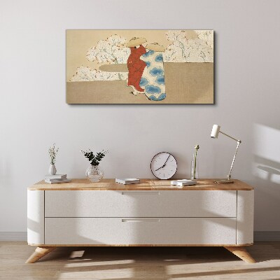 Obraz Canvas Spotkanie wśród kwitnących drzew