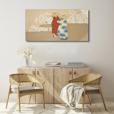 Obraz Canvas Spotkanie wśród kwitnących drzew