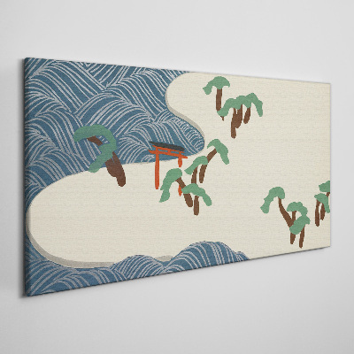 Obraz Canvas Spokojne fale z bramą torii