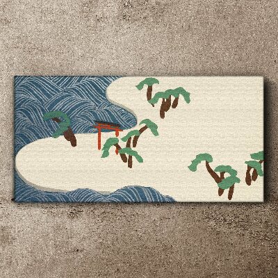 Obraz Canvas Spokojne fale z bramą torii
