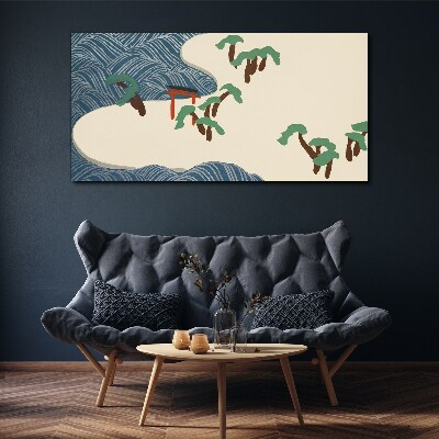 Obraz Canvas Spokojne fale z bramą torii