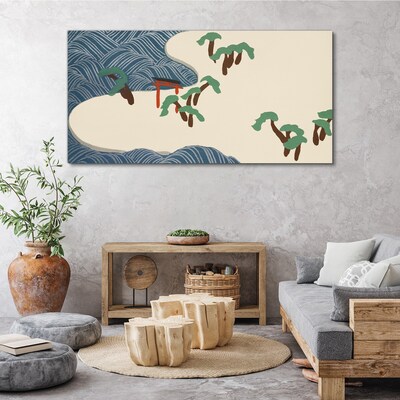 Obraz Canvas Spokojne fale z bramą torii