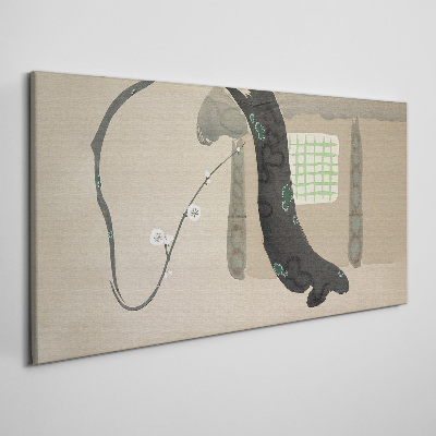 Obraz Canvas Zielona gałąź w minimalistycznym stylu