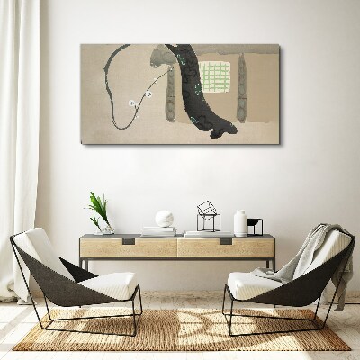 Obraz Canvas Zielona gałąź w minimalistycznym stylu
