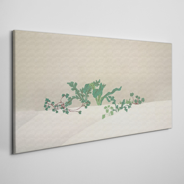 Obraz Canvas Delikatne rośliny na neutralnym tle